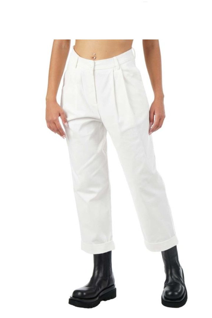 Moutaki φαρδύ παντελόνι λευκό